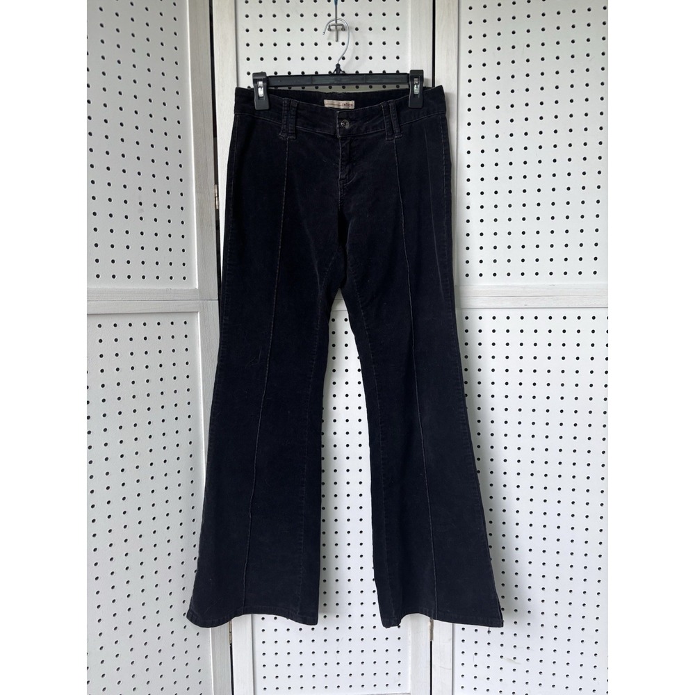 Refuge Juniors 9 Flare Corduroy Pants Black Low Rise Y2K Retro